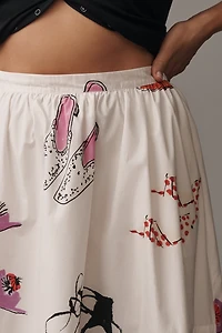 The Jacie Poplin Printed Knee-Length Skirt by Maeve: Danielle Kroll Edition