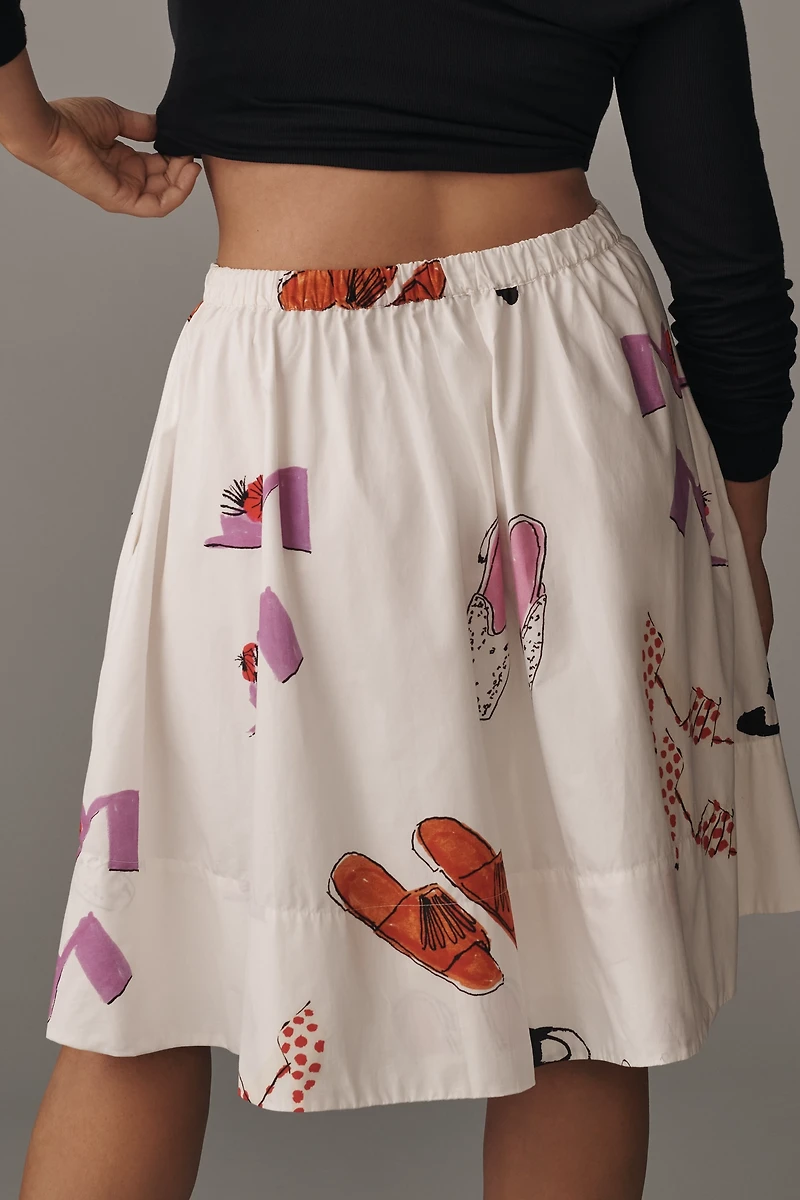 The Jacie Poplin Printed Knee-Length Skirt by Maeve: Danielle Kroll Edition