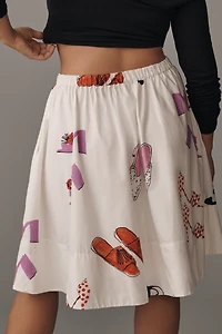 The Jacie Poplin Printed Knee-Length Skirt by Maeve: Danielle Kroll Edition