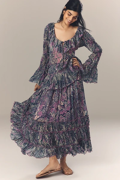 By Anthropologie Ruffled Petticoat Maxi Skirt
