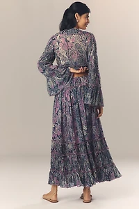 By Anthropologie Ruffled Petticoat Maxi Skirt