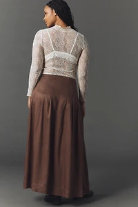 By Anthropologie Asymmetric Pleated Surplus Maxi Skirt