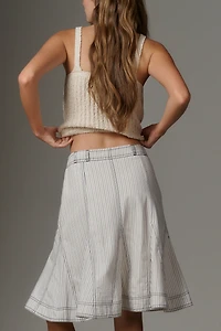 Pilcro Fluted Denim Skirt