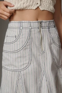 Pilcro Fluted Denim Skirt