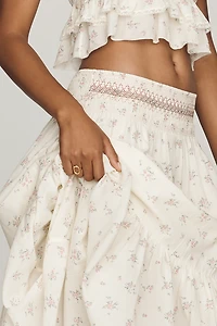 By Anthropologie Smocked Tiered Maxi Skirt