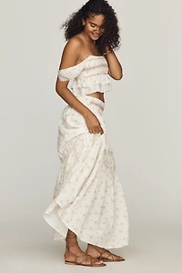 By Anthropologie Smocked Tiered Maxi Skirt