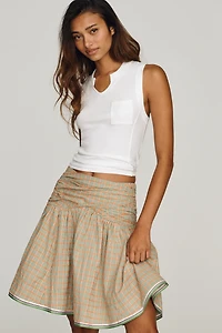 Maeve Cotton Drop-Waist Mini Skirt