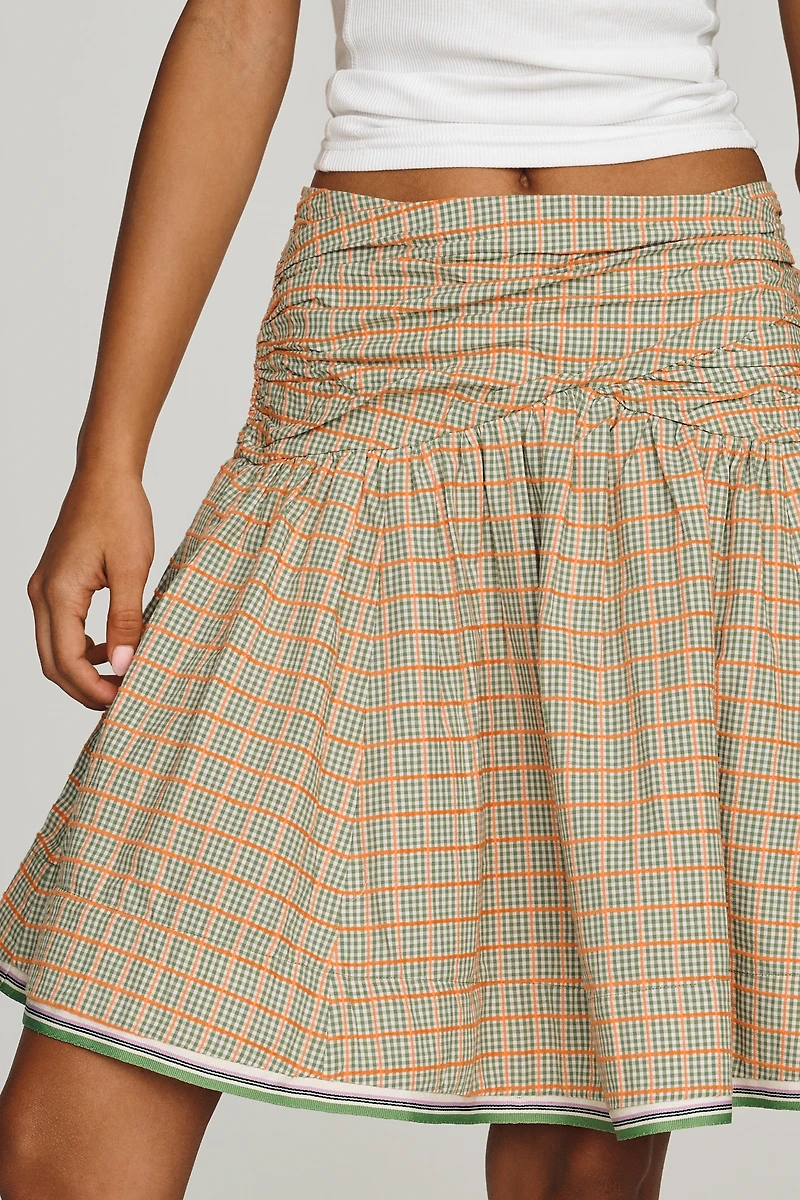 Maeve Cotton Drop-Waist Mini Skirt