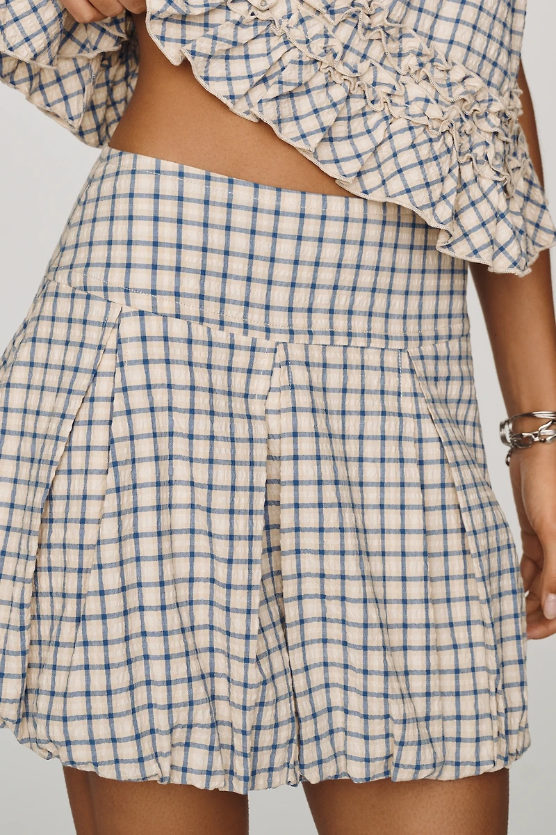 Maeve Bubble-Hem Mini Skirt