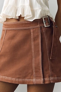 Pilcro Belted Wrap Skort