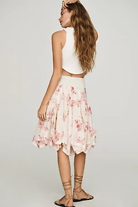 By Anthropologie Cotton Hanky-Hem Skirt