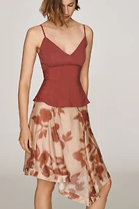 By Anthropologie Asymmetrical Seamed Midi Skirt
