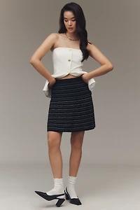Theory Contrast Stripe Knit Mini Skirt