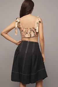 By Anthropologie Linen Blend A-Line Skirt