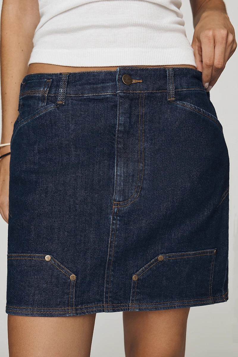 Pilcro Kayden High-Rise Carpenter Mini Skirt