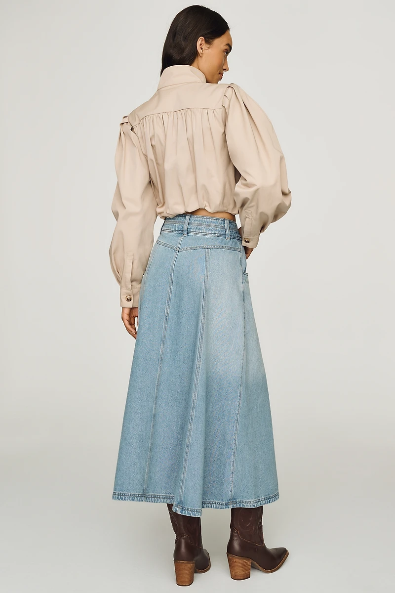 Pilcro Denim A-Line Maxi Skirt