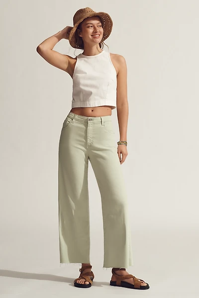 AG Saige Mid-Rise Crop Wide-Leg Jeans