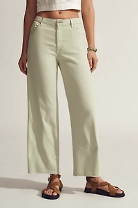 AG Saige Mid-Rise Crop Wide-Leg Jeans