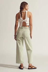 AG Saige Mid-Rise Crop Wide-Leg Jeans