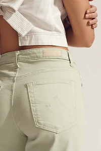 AG Saige Mid-Rise Crop Wide-Leg Jeans
