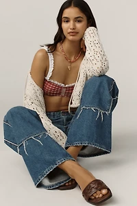 AG Adria Low-Rise Paneled Wide-Leg Jeans