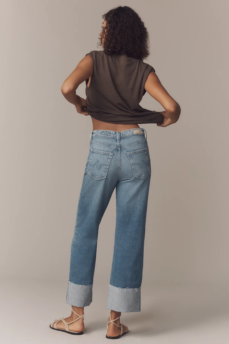 AG Kora High-Rise Cuffed Wide-Leg Jeans