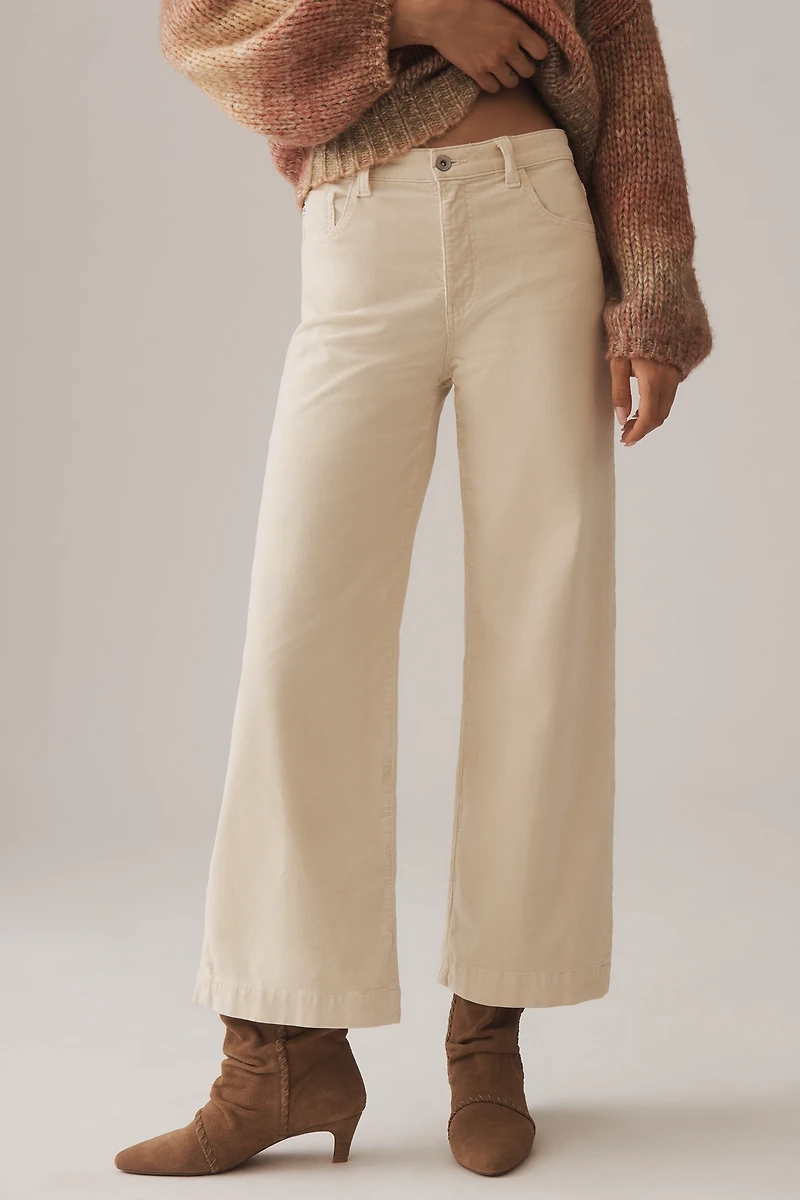 AG Saige Corduroy High-Rise Wide-Leg Crop Jeans