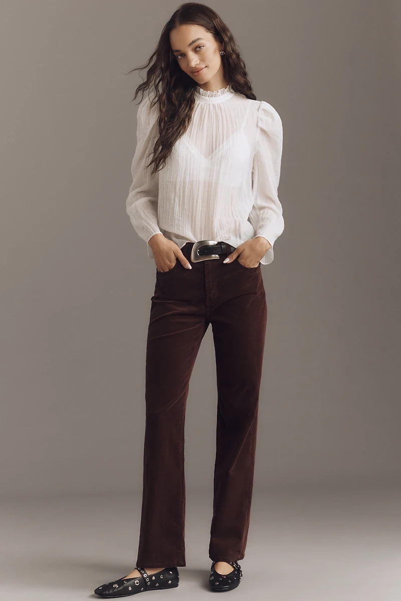 AG Brinley Corduroy High-Rise Straight-Leg Jeans