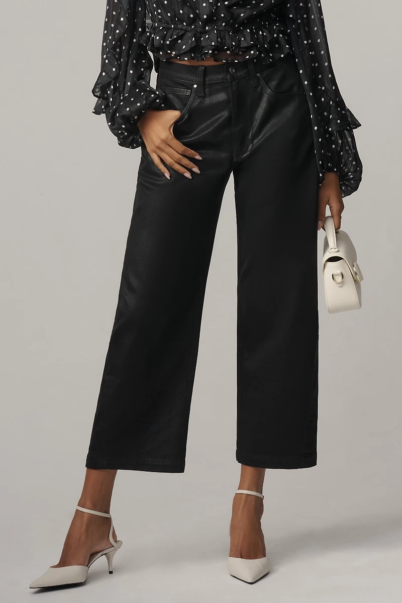 AG Coated Hattie High-Rise Tapered Crop Jeans
