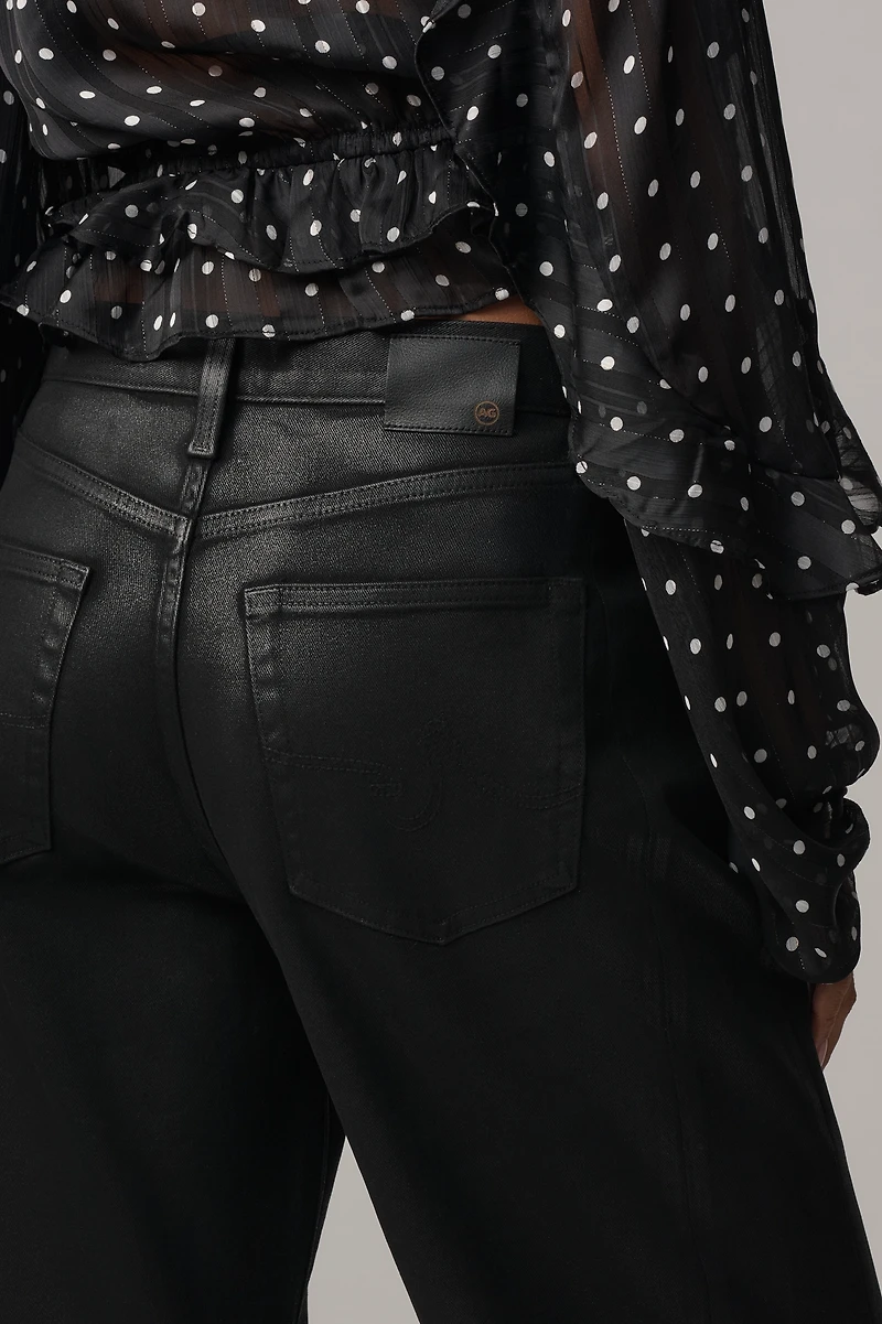 AG Coated Hattie High-Rise Tapered Crop Jeans
