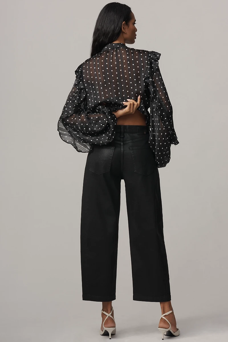 AG Coated Hattie High-Rise Tapered Crop Jeans