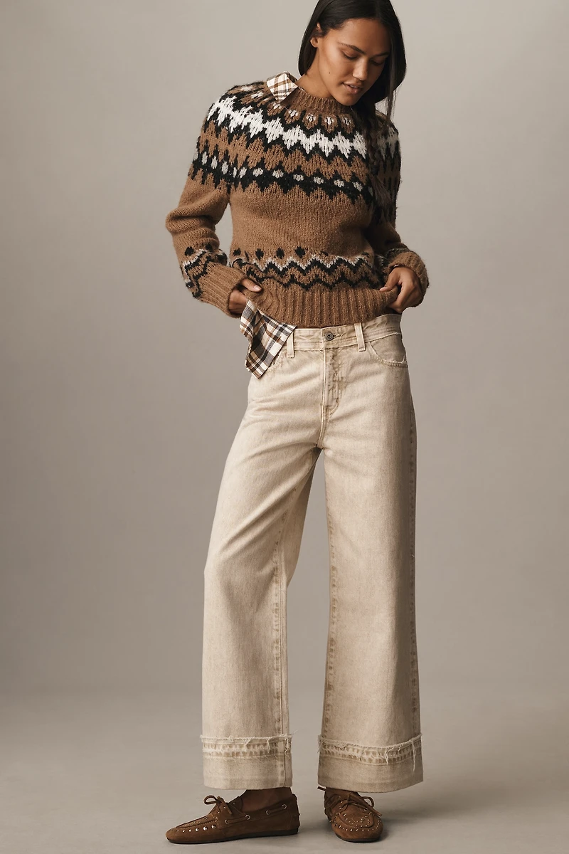 AG Saige High-Rise Crop Wide-Leg Jeans