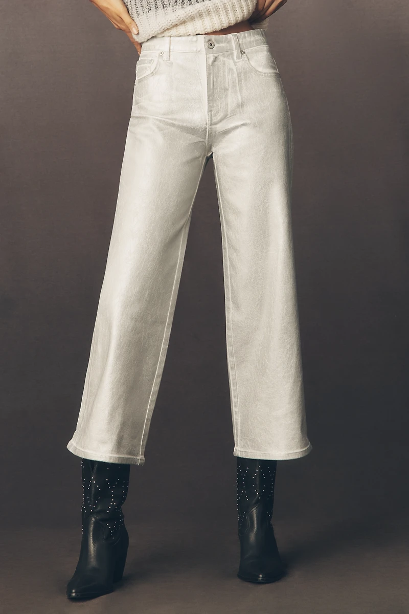 AG Saige Mid-Rise Crop Wide-Leg Jeans