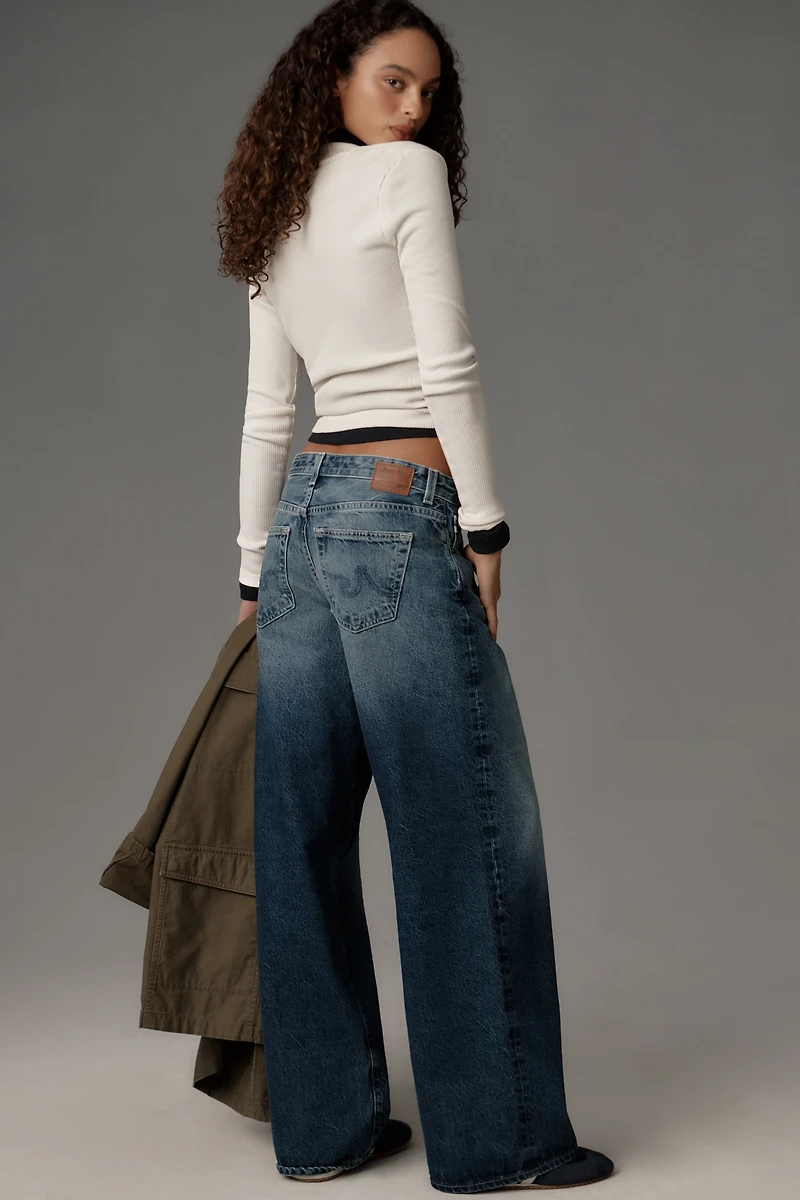 AG Adria Low-Rise Wide-Leg Jeans