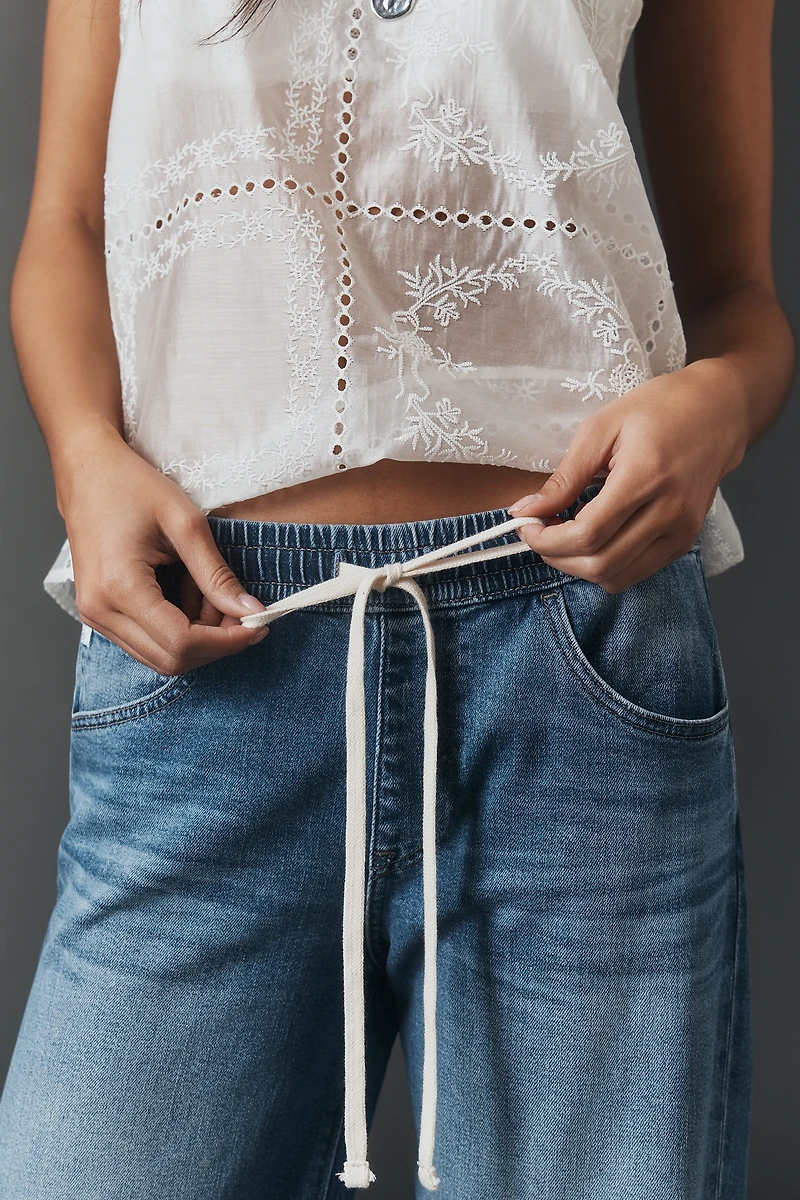 AG Adria High Rise Drawstring Wide Leg Jeans