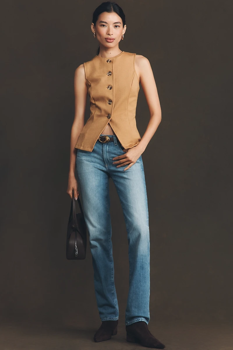AG Sandra Mid-Rise Straight Leg Jeans