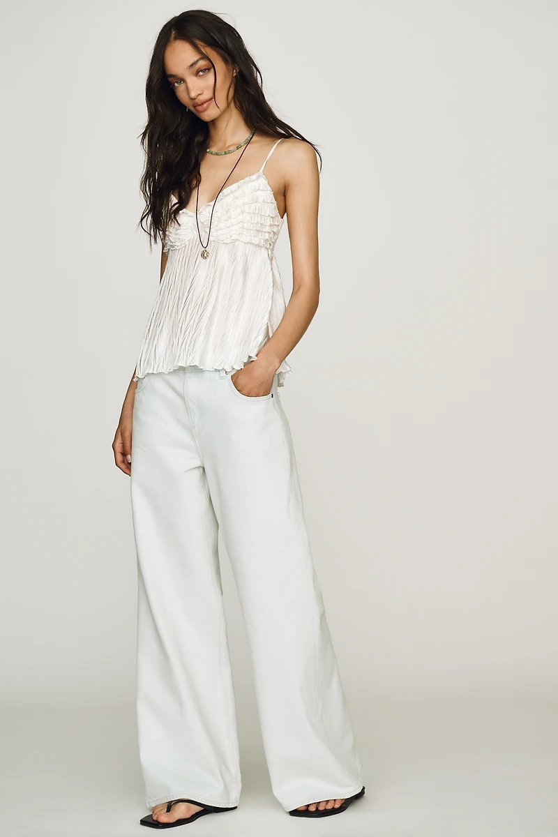 AG Saige Mid Rise Wide Leg Jeans