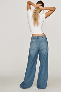 AG Stella Mid-Rise Wide-Leg Jeans