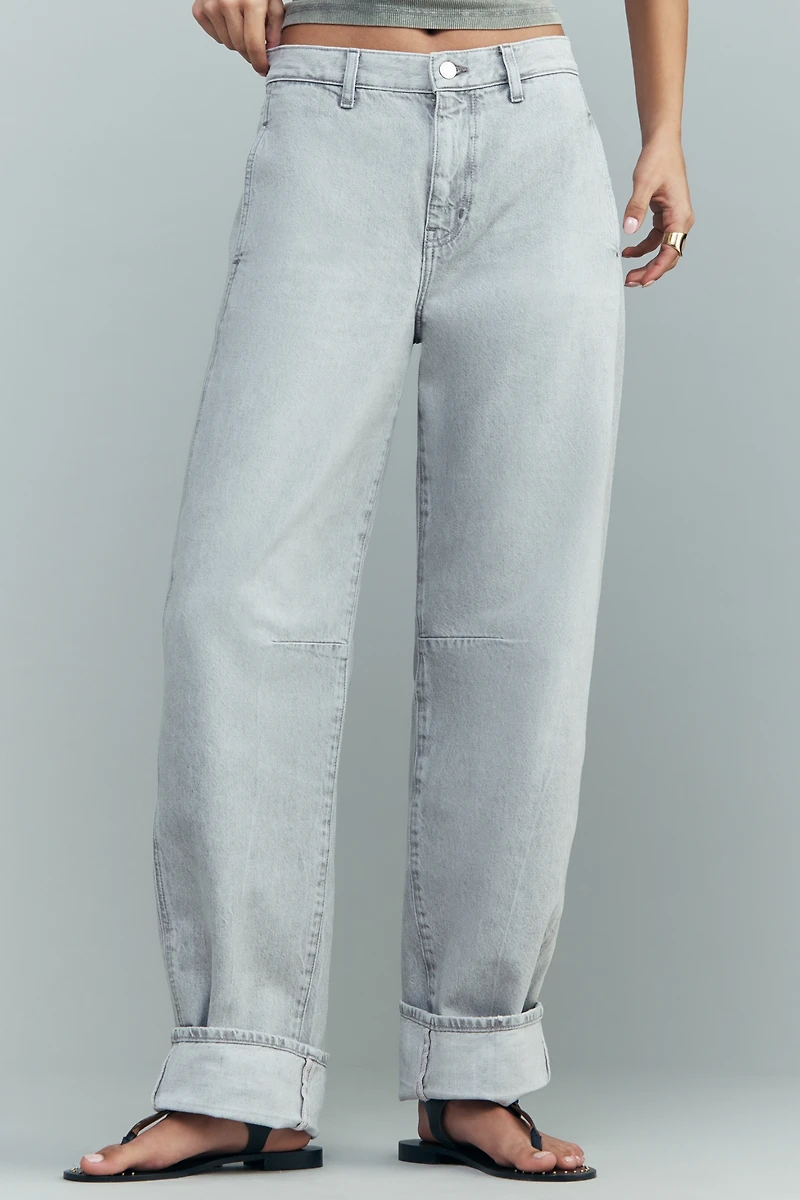 AG Cotton Mercer High-Rise Cuffed Tapered Jeans