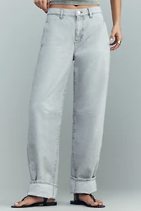 AG Cotton Mercer High-Rise Cuffed Tapered Jeans