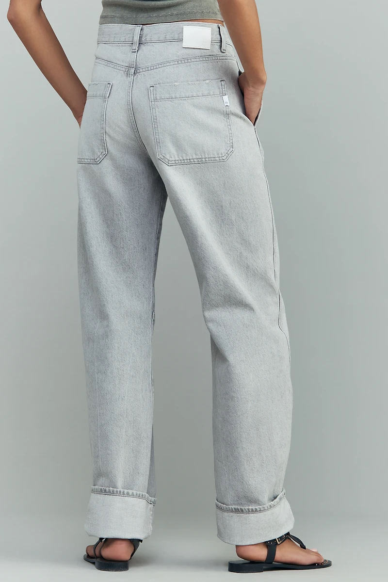 AG Cotton Mercer High-Rise Cuffed Tapered Jeans