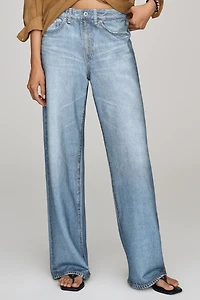AG Adria Mid-Rise Wide-Leg Sweatpant Jeans