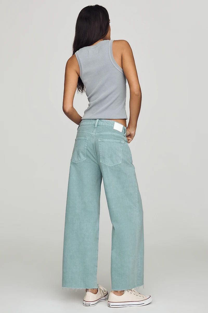 AG Saige Mid-Rise Cropped Wide-Leg Jeans