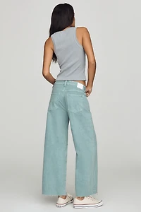 AG Saige Mid-Rise Cropped Wide-Leg Jeans