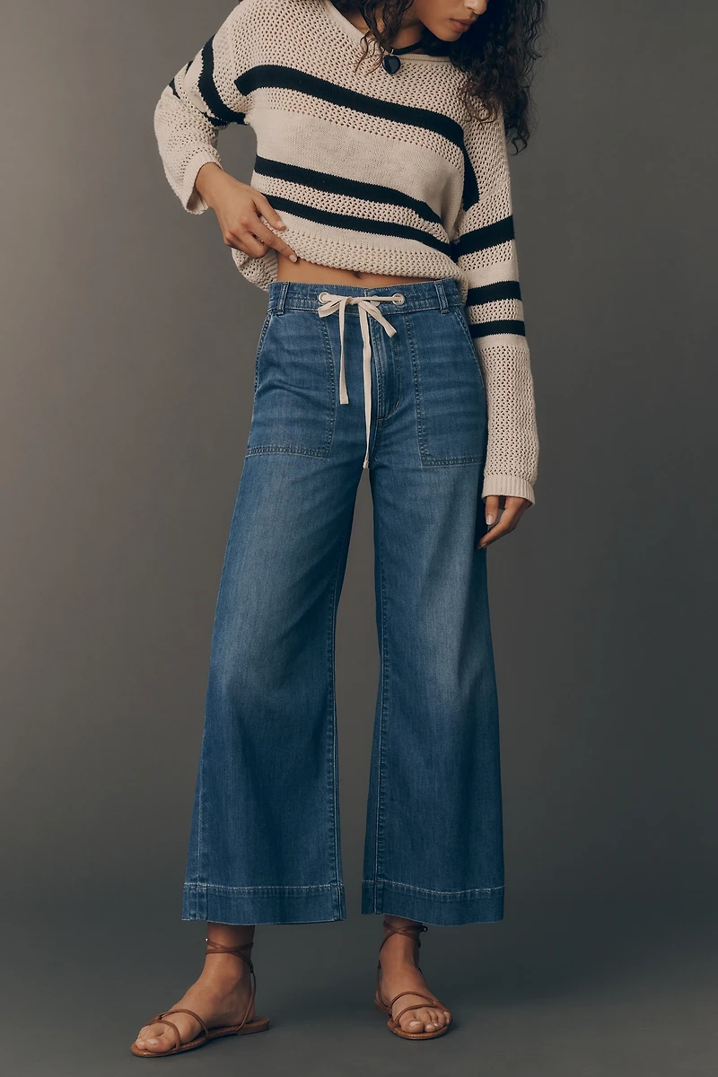 Joe's Jeans Madeline Drawstring High-Rise Wide-Leg