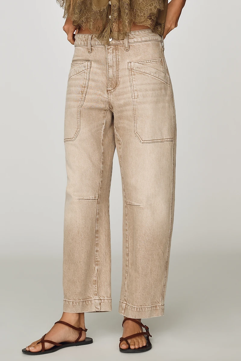 Joe's Jeans Double Pocket Mid-Rise Barrel-Leg
