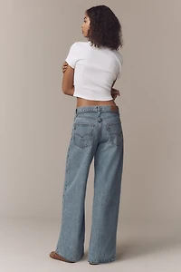 Levis XL Straight Mid-Rise Wide-Leg Tie-Waist Jeans