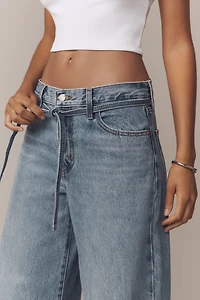 Levis XL Straight Mid-Rise Wide-Leg Tie-Waist Jeans