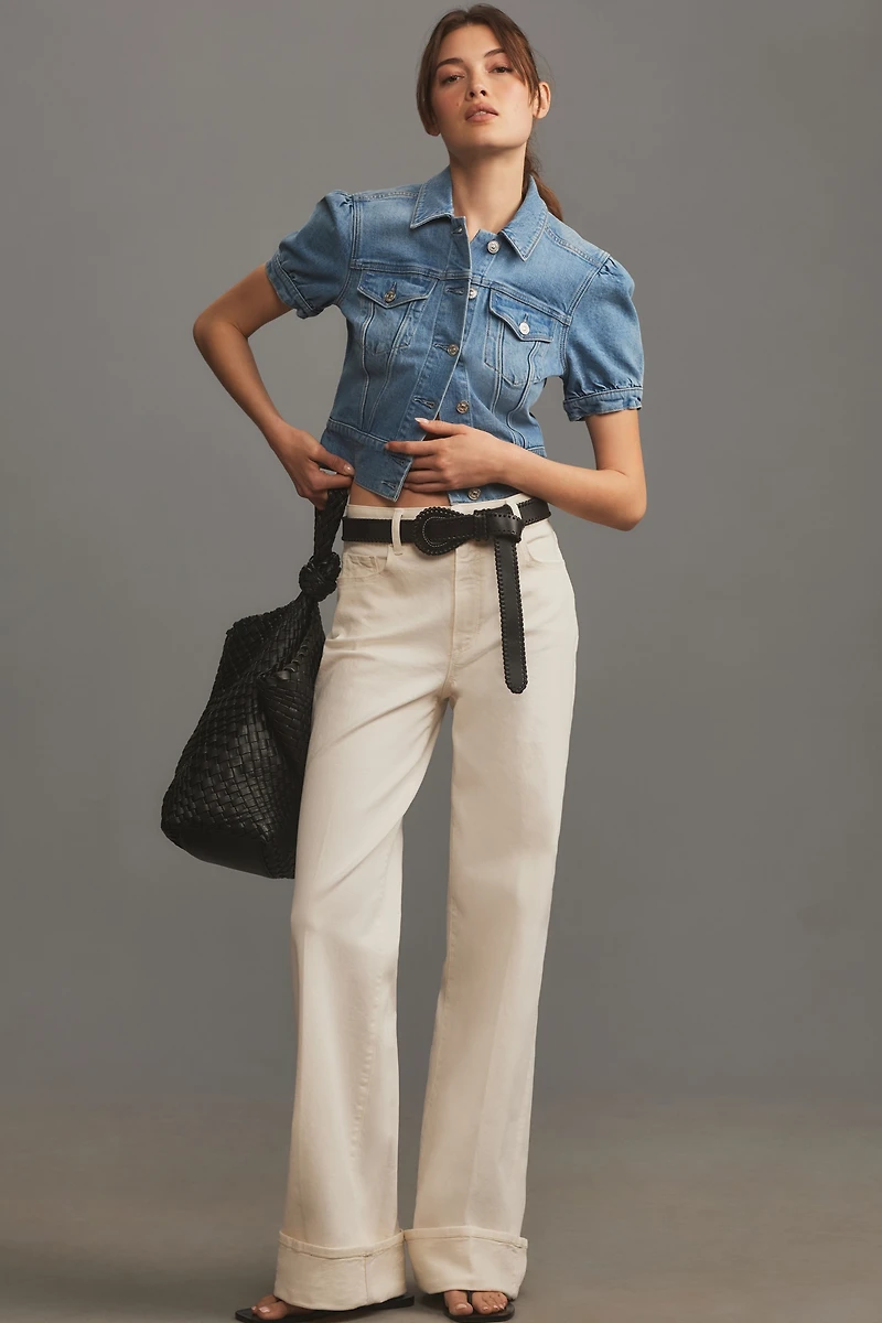 PAIGE Sasha Cuffed High-Rise Wide-Leg Jeans
