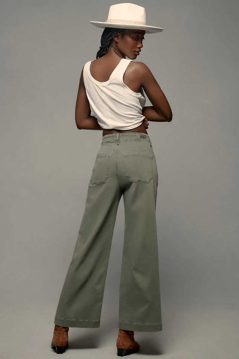 PAIGE Anessa Welt Utility Pocket High-Rise Crop Wide-Leg Jeans
